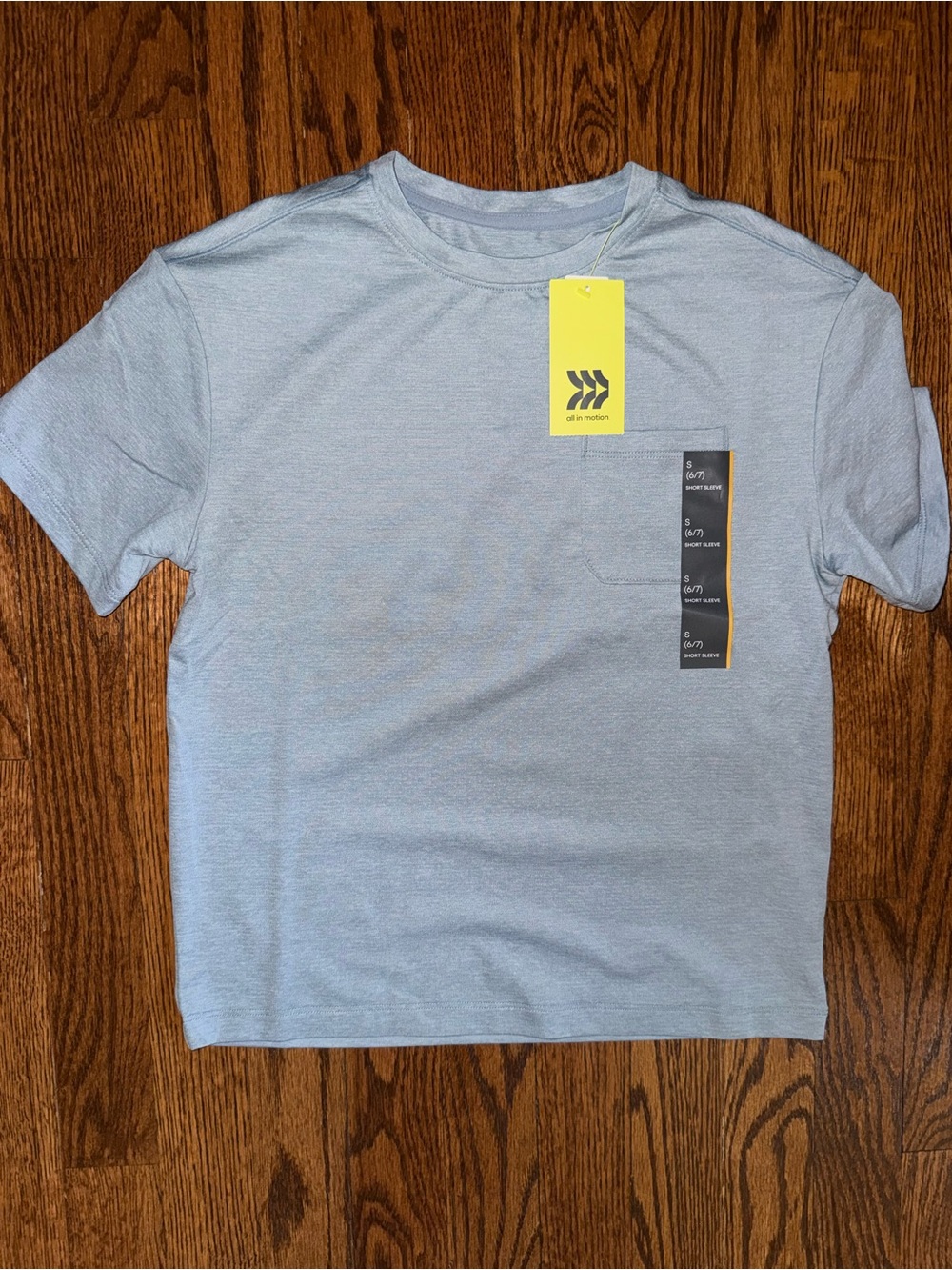 all in motion Light Blue Crew Neck Pocket Tee